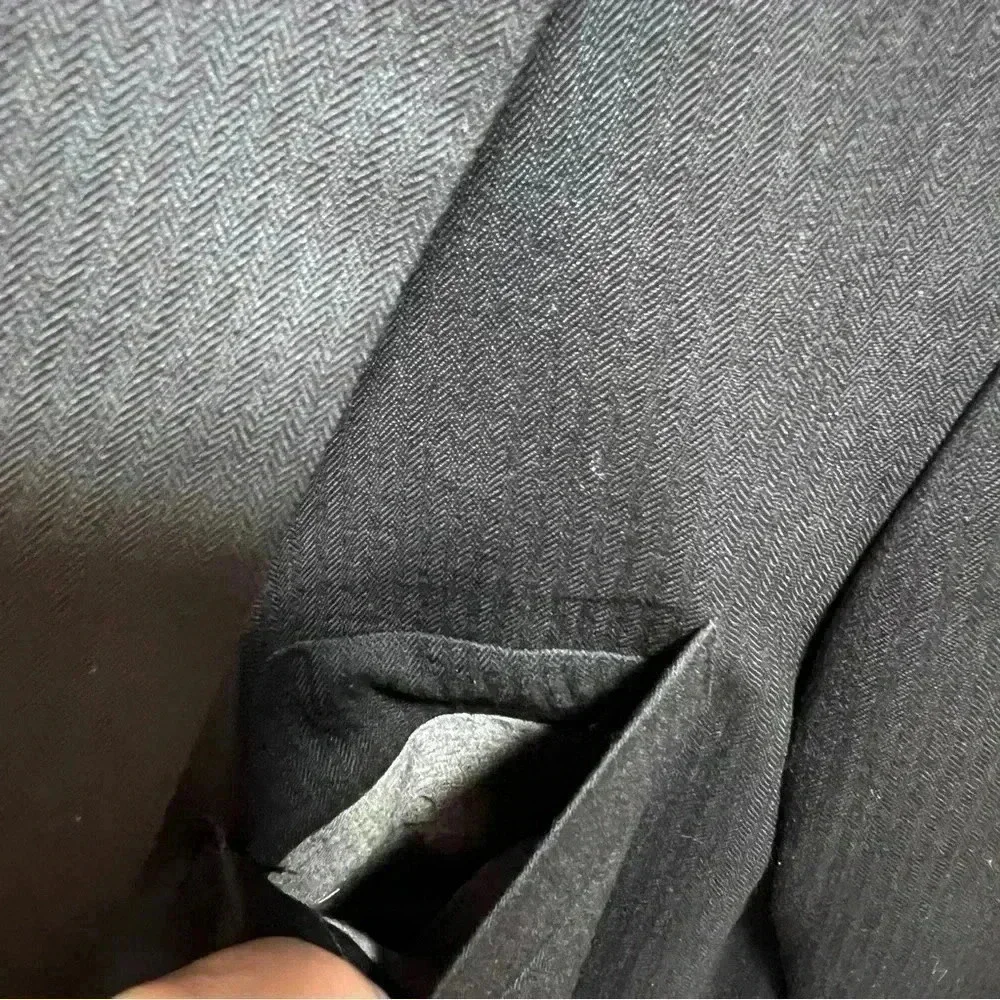 Stafford Suit Coat Jacket, Dark Blue, Size 42R, 100% Wool, Button Closure